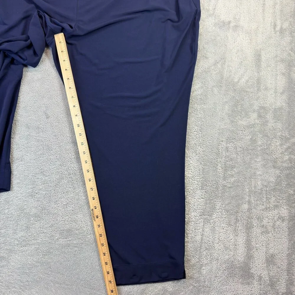 Susan Graver Pants Womens 3X Navy Modern Essentials Liquid Knit Crop Pull On